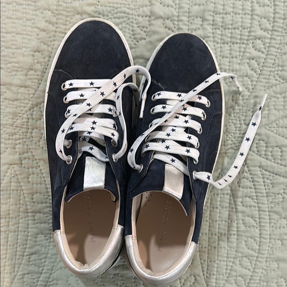 Cute navy and silver nubuck sneakers